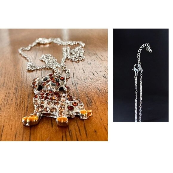 Dachshund Necklace New Rhinestones 16 inch Chain 2 piece Set Doxie Weeni… - Picture 7 of 14